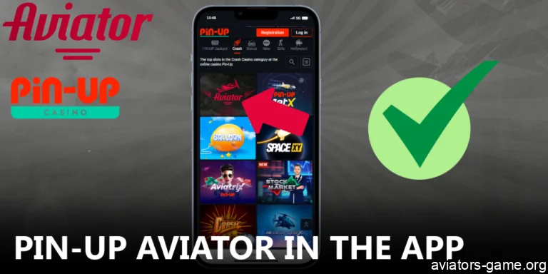 Instructions on locating Aviator game in the Pin-Up mobile app